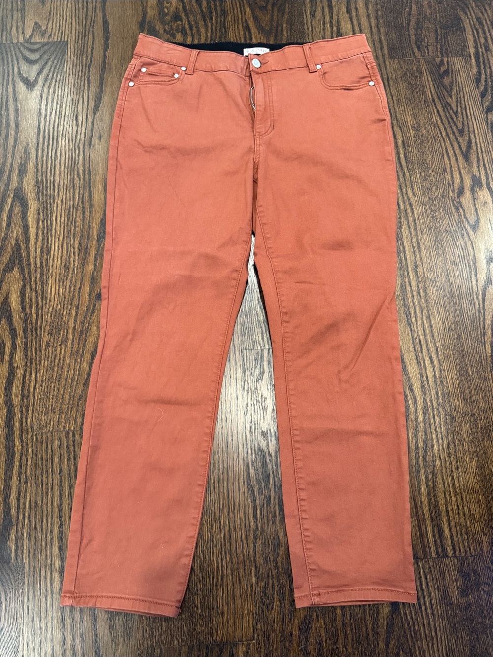 Straight Leg Women’s Jeans in Rust Orange